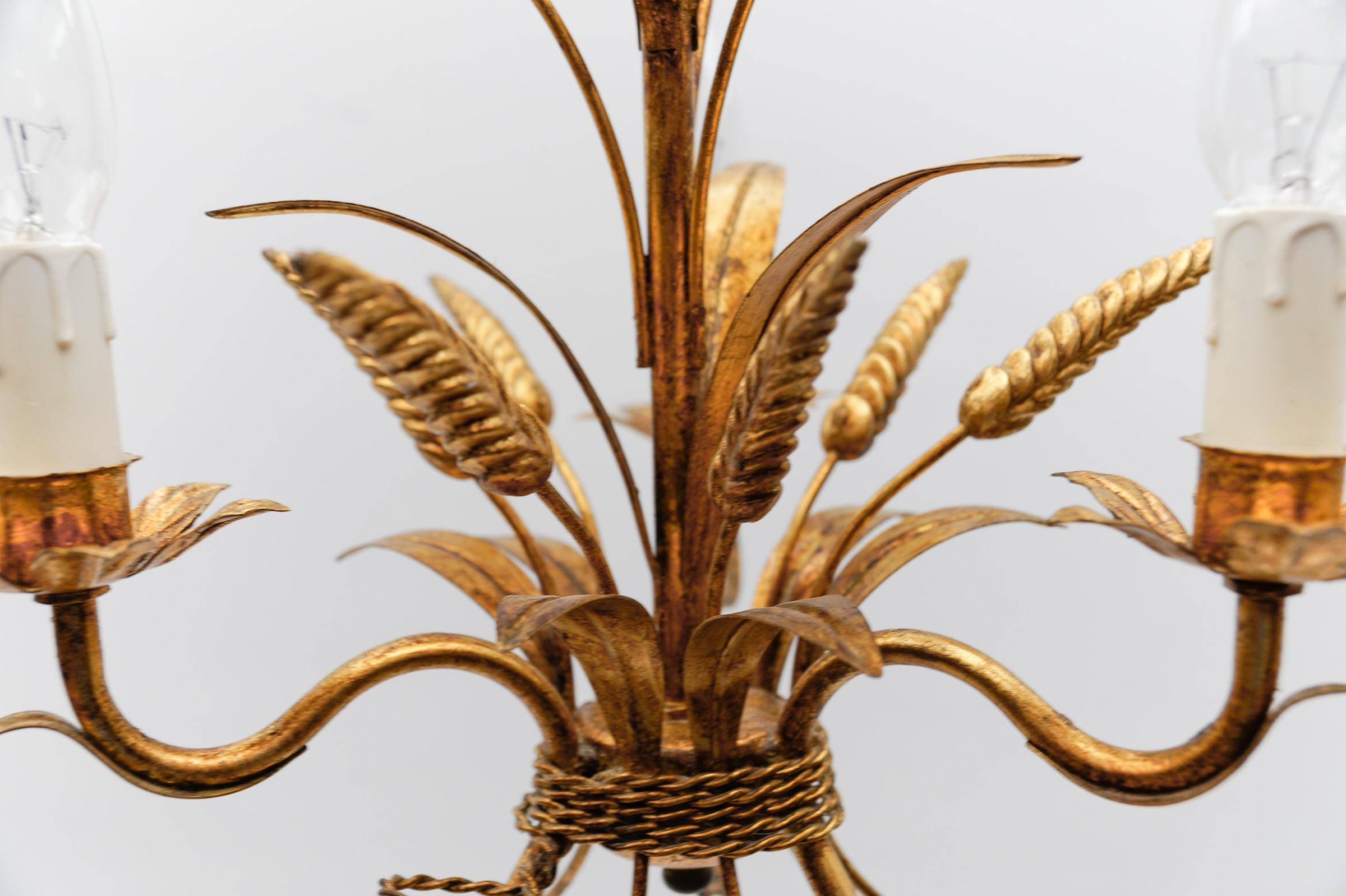 Hollywood Regency Flower Ceiling Lamp by Hans Kögl, Germany, 1970s For Sale 3