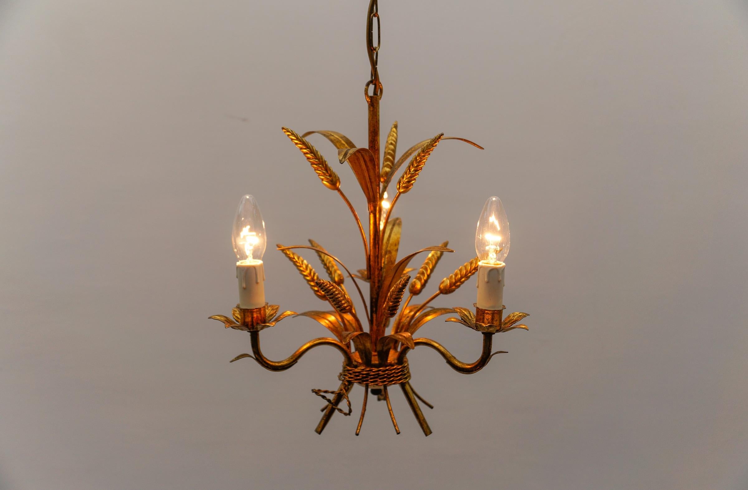 Hollywood Regency Flower Ceiling Lamp by Hans Kögl, Germany, 1970s For Sale 1