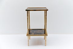 Awesome italian Hollywood Regency brass bamboo side tables, 1960s