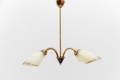 Lovely Mid-Century Modern 4-Armed Brass Sputnik Lamp, 1950s