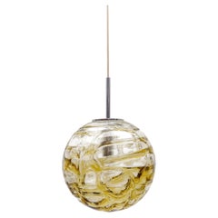 Lovely large yellow Murano Glass ball pendant lamp by Doria, - 1960s Germany