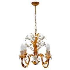 Hollywood Regency Flower Ceiling Lamp by Hans Kögl, Germany, 1970s