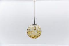Wunderschöne, große, gelbe Murano-Glas-Kugel-Hängeleuchte von Doria – 1960er Jahre, Deutschland