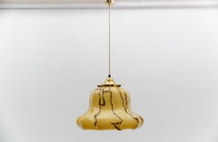 A beautiful Art Deco pendant lamp made of marbled glass, 1940s Germany