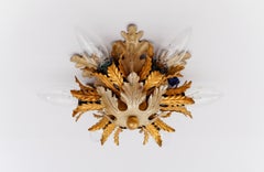 Florentine ceiling lamp by Banci Firenze in bicolor, 1960s Italy