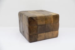 Leather Patchwork Pouf from De Sede, 1960s Switzerland