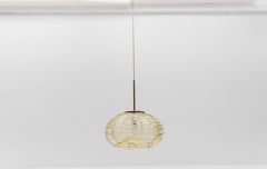Yellow Oval Murano Glass Ball Pendant Lamp by Doria, 1960s Germany