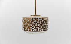Bubble glass and brass ceiling lamp for Limburg, Germany, 1960s