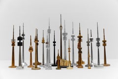 Awesome large Mid-Century Modern TV-Tower collection of 24 pcs., 1970s Germany