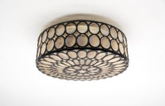 Round Iron Rings Glass Flush Mount Ceiling / Wall Light, 1960s Germany