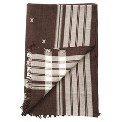 Ebenholz handgewebte Bio-Baumwolle in minimalistischen Motiven und Schattierungen  Erdiges Braun