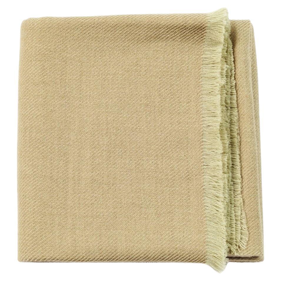 Haze Soft Green Handloom Throw / Blanket , Pure Soft Merino Classic Twill Weave