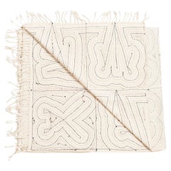 Katha Handloom Undyed Cotton Queen Bedspread Fully Hand Embroidered by Artisans