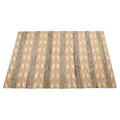 Arrows Handwoven Indian Rug in Natural Shades of Pure Wool, Jute, Cotton