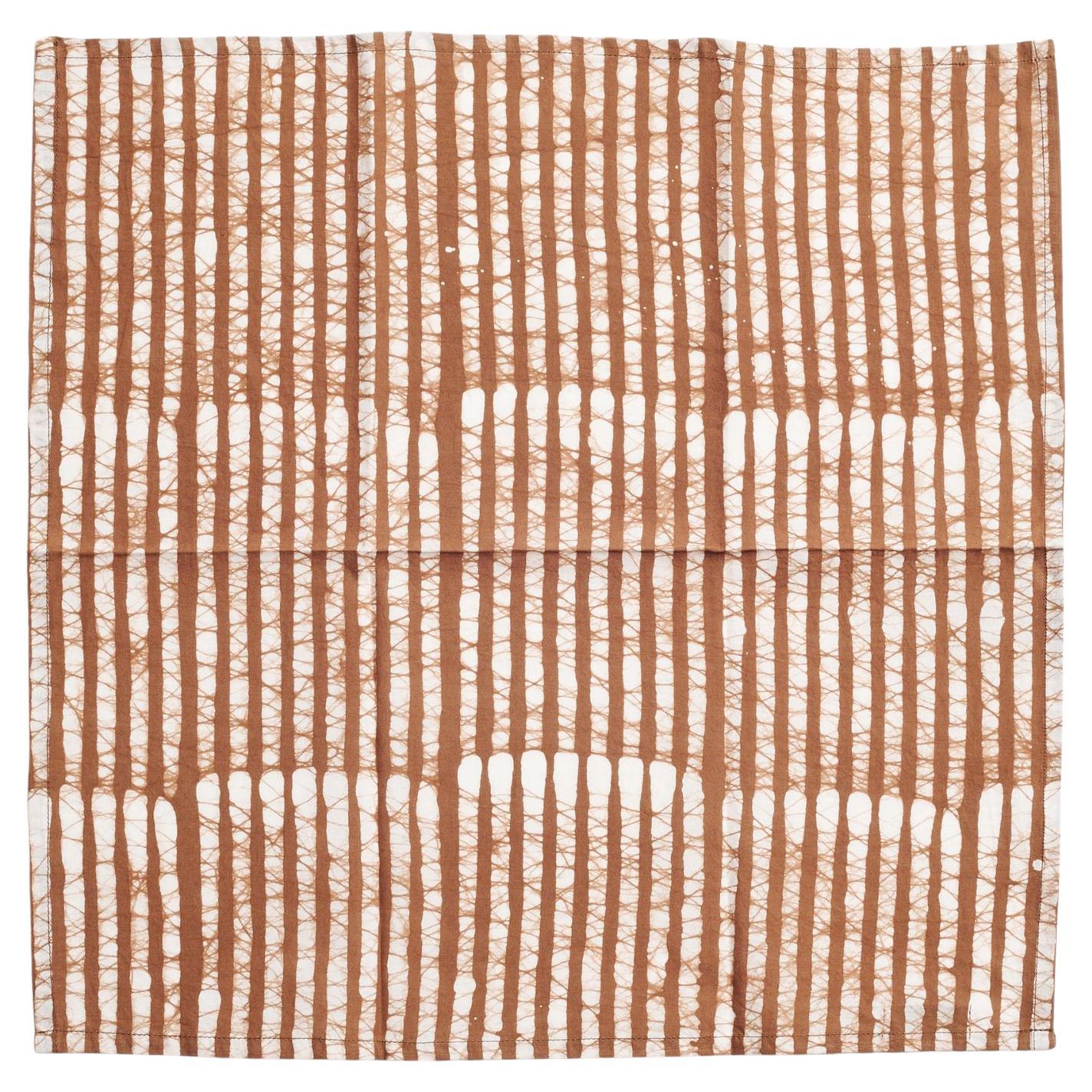 Oak Brown Cotton Table Napkins Hand Block Printed By Artisans (set of 4)