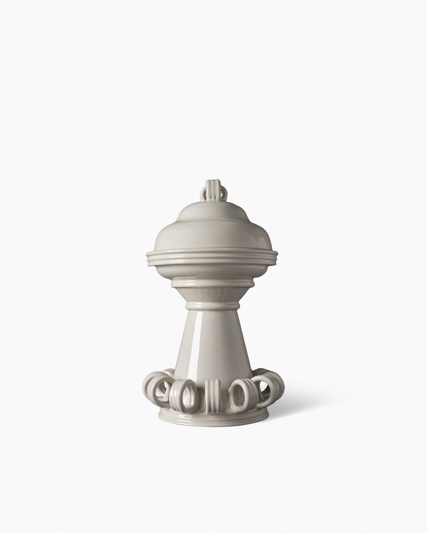 Cookie jar by Pierre Marie Agin

Inspired by the fluted ornaments of some models preserved in the Bitossi Historical Archive, this piece features a double shelf inside that allows you to hide “treasures” beneath the lid.

All Bitossi ceramics are