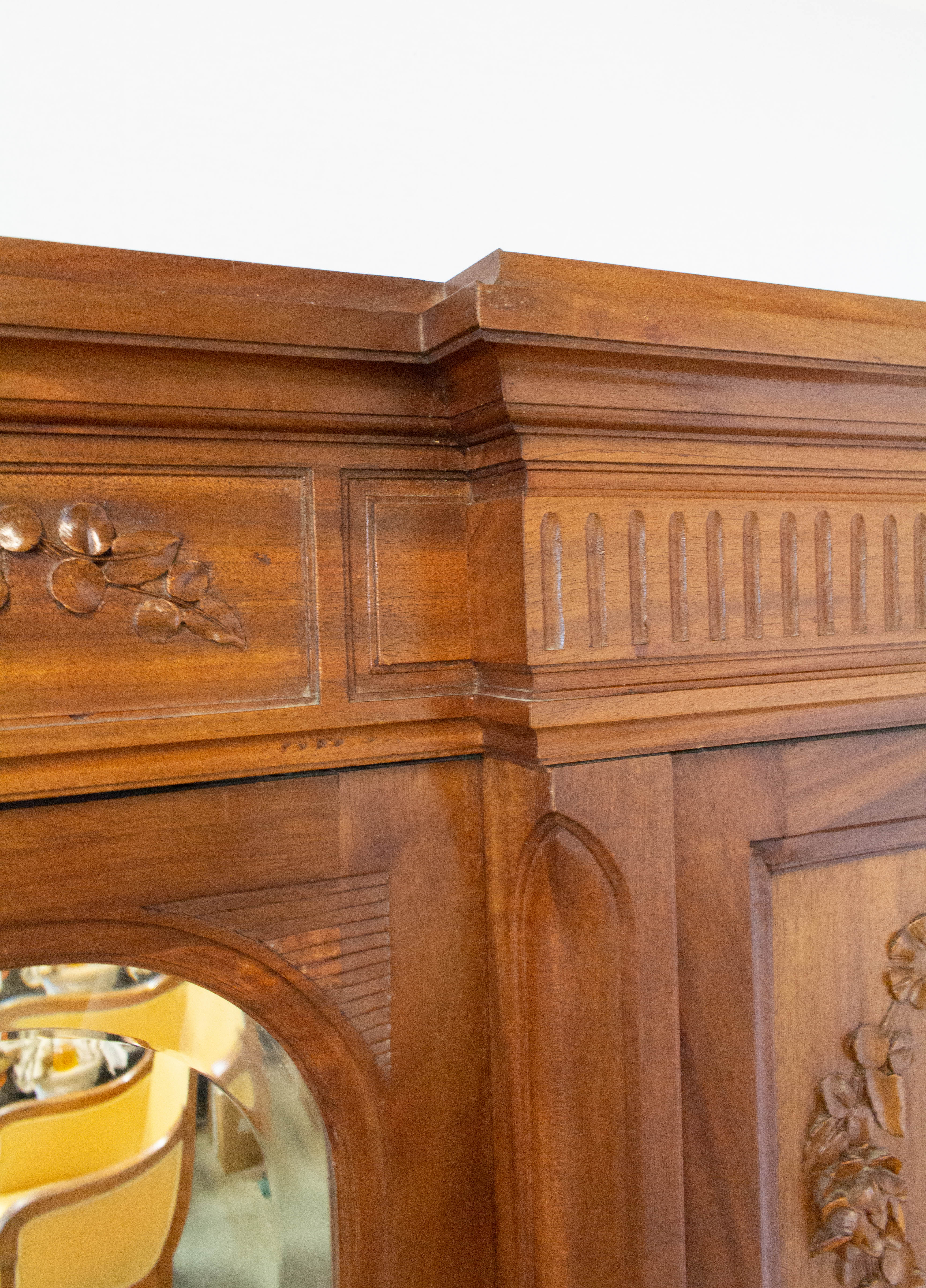 French Armoire Louis Xvi Mirror Door Mahogany Wardrobe 1900 For Sale At 1stdibs