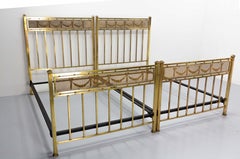 Solid Brass Twin Beds French with Louis XVI Decoration, circa 1900