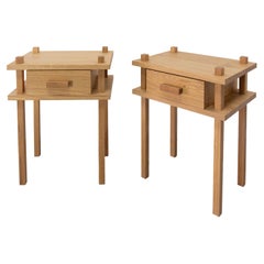 French Pair of Nightstands Side Cabinets Bedside  Depth 18 in