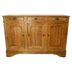 French Sideboard Credenza Provincial Pine Buffet Cabinet, Mid-19th Century