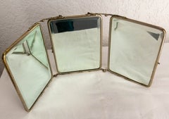 Art Deco Triptyque Espejo Biselado de Barbero circa 1930