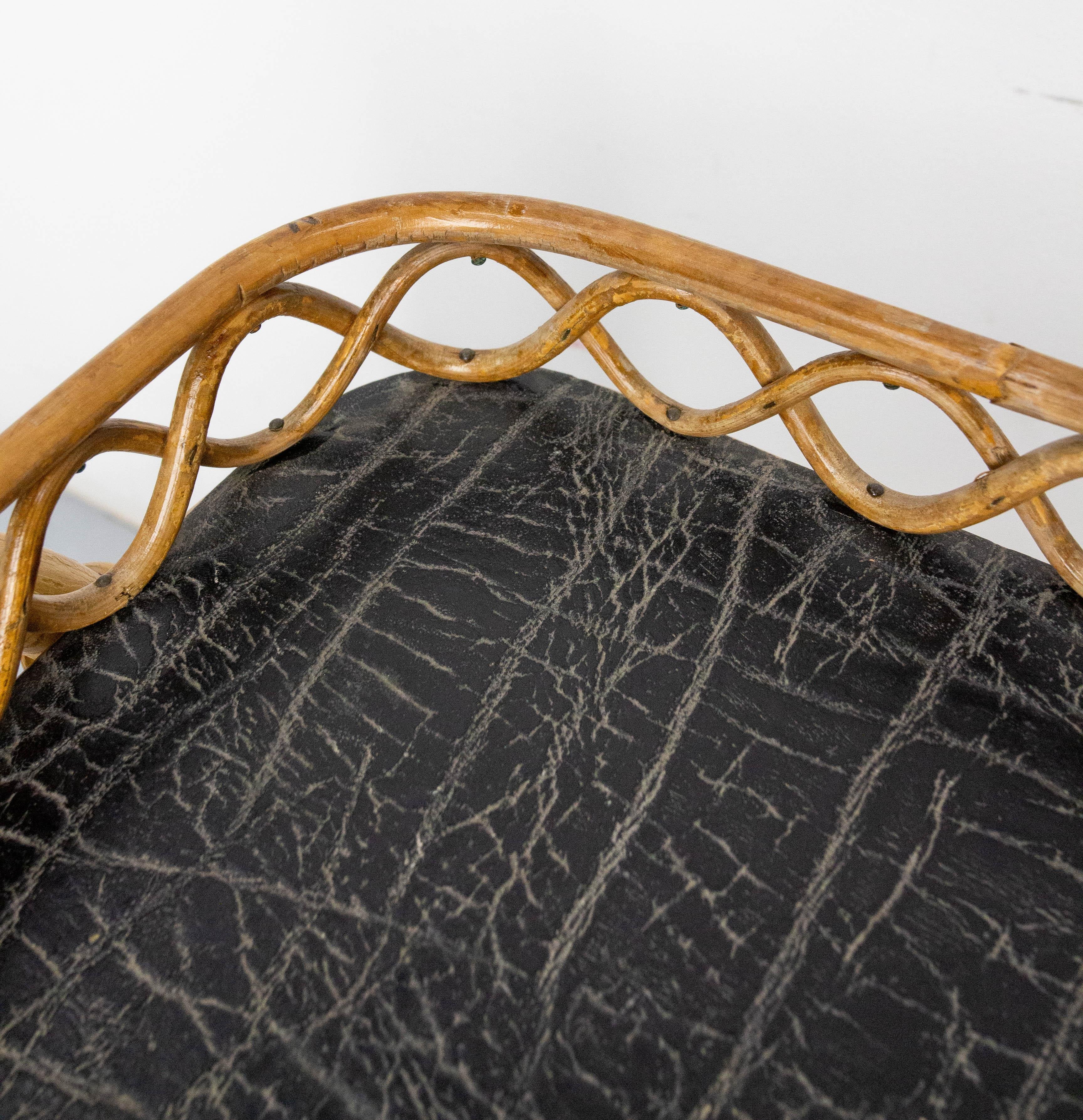 Midcentury Rattan and Skai Trolley Bar Cart, circa 1950 For Sale 5