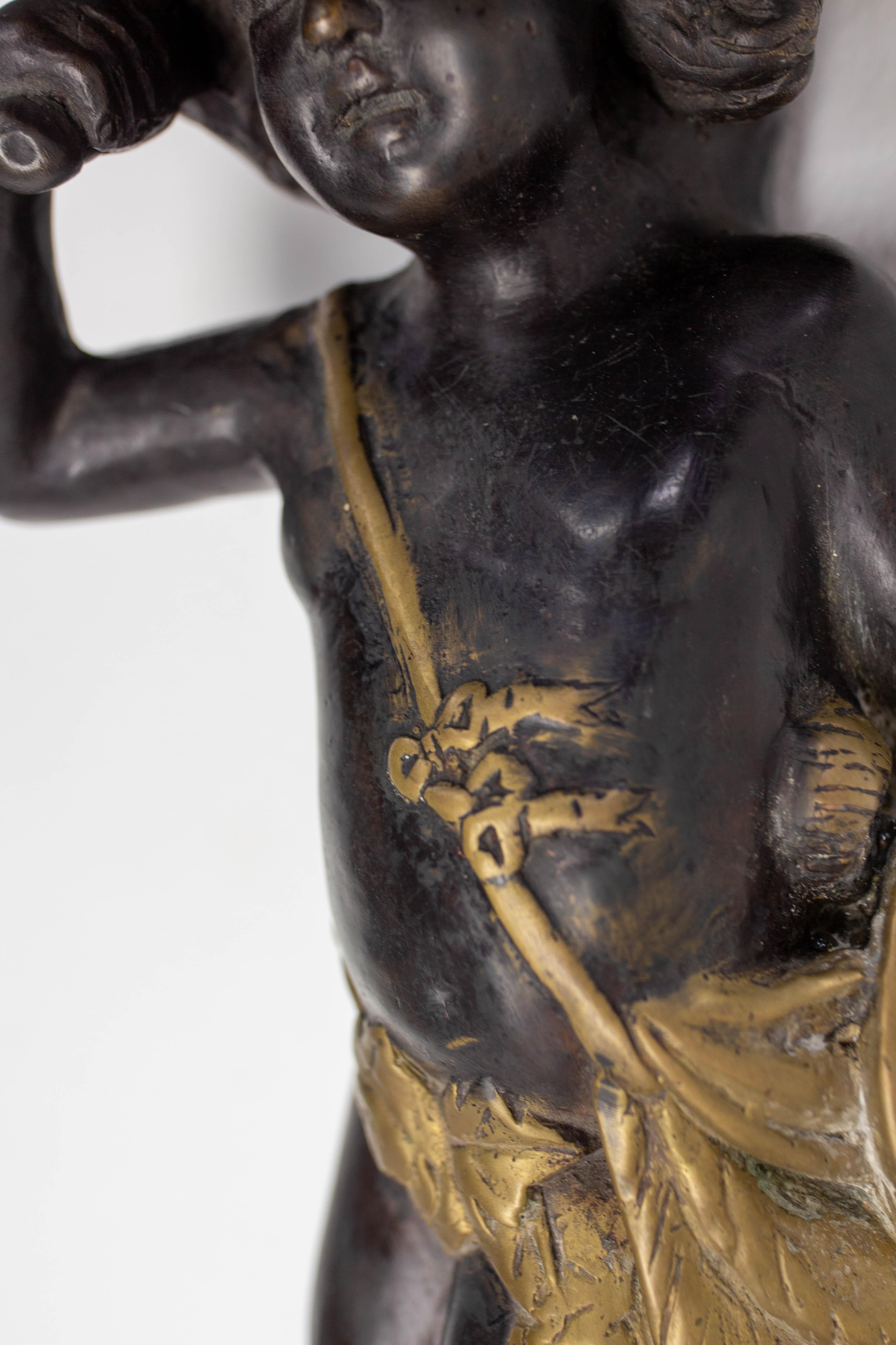 Bronzo francese Jean-Baptiste Carpeaux che regge un grande vaso circa 1850 in vendita 5