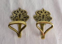 Pair of Hooks, Bronze Wall Coat Racks circa 1960