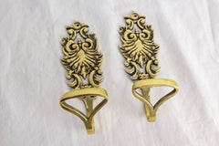 Pair of Bronze Wall Coat Racks or Hooks circa 1960