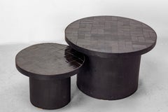 Pair of Gigogne Coffee Table Black Zellige, Morocco, circa 1960