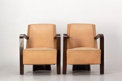 Pair of Beech Armchairs French Art Deco, circa 1930