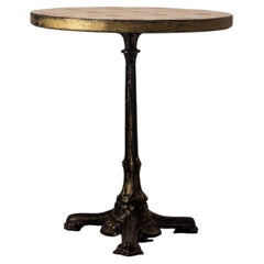 French Bistro Guinguette Table Faience Top & Wrought Iron, 1900