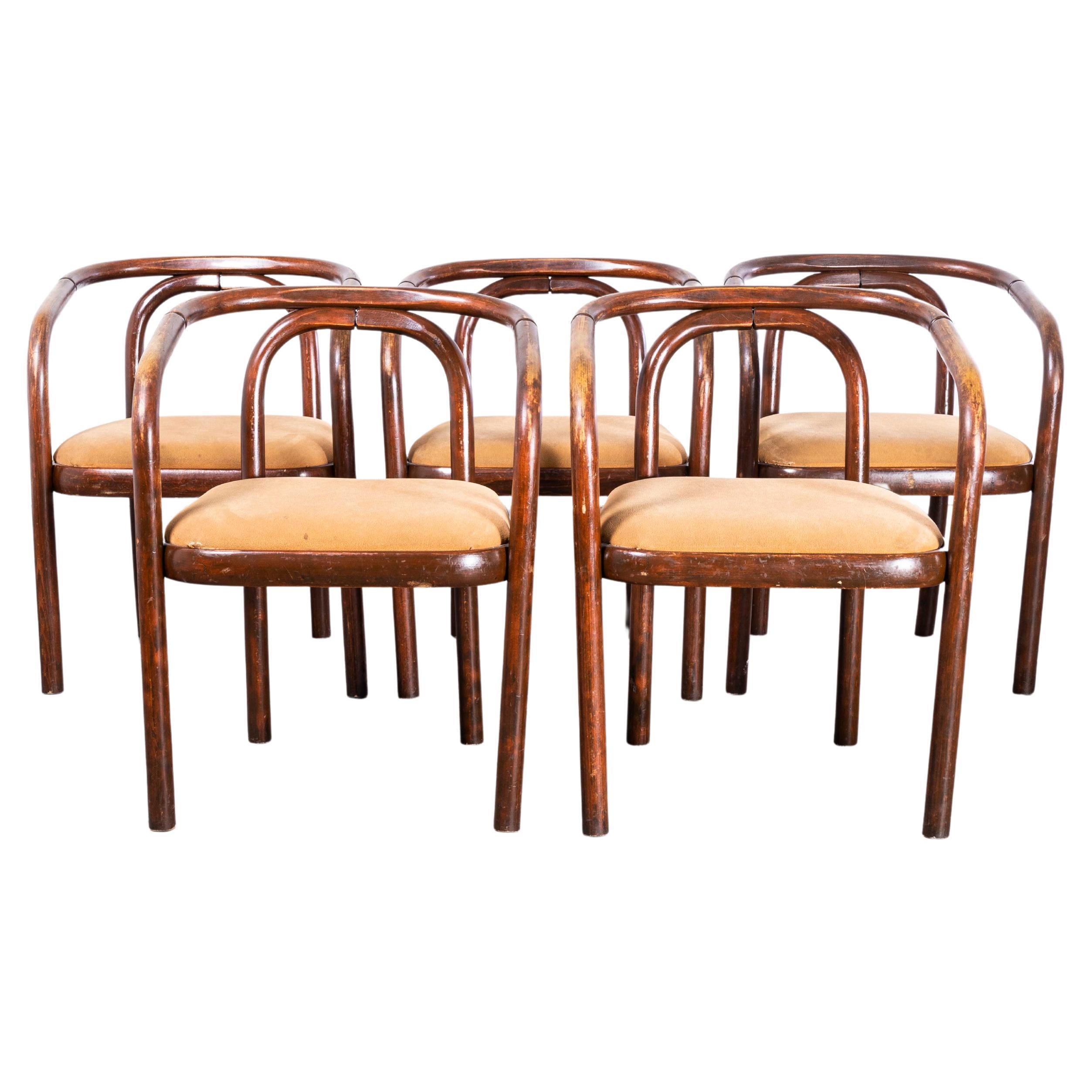 1960s, Armchairs by Antonin Suman for Ton, Set of Five