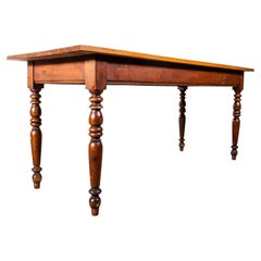 1940’s French Bobbin Leg Mid Oak Kitchen Dining Table