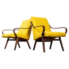 Fauteuils rembourrés Jaroslav Šmídek Mustard des années 1950