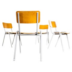 1970's Simple Stacking University Dining Chairs - Set Of Four