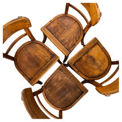 1950’s French Single Bar Back Farmhouse Dining Chairs - Set Of Four
