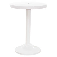 1950's White Round Tolix Side Or Dining Table