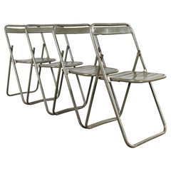 1970's New Old Stock Original French Army Surplus Folding Chairs-set of 4