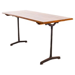 1930's Original Large French Cast Base Café Dining Table (4776)