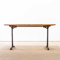 1930's Original Large French Cast Base Café Dining Table (4776)