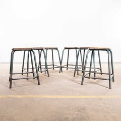 1950's Vintage Mullica Industrial French Stacking High Stools - Set Of Six