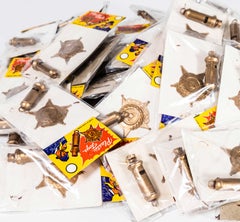 1960's New Old Stock Vintage Pocket Police Whistle And Badge Set