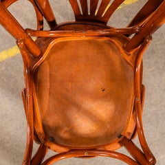 1980's Flame Oak Fanback Armchair - Set Of Eight