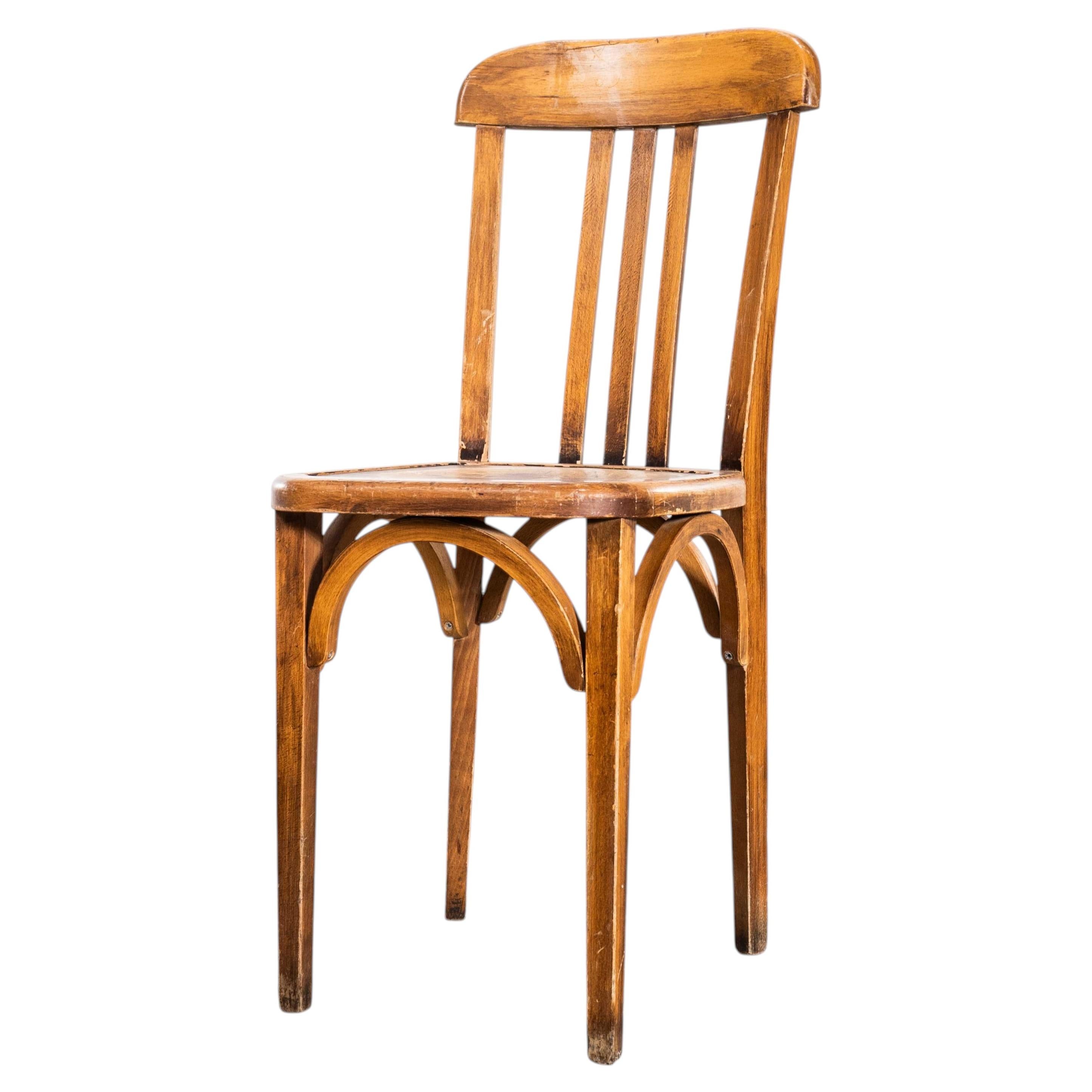1950's Upright Café Bentwood Dining Chairs - Delaroux For Sale