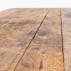1950's Original French Scrubbed Pine Farmhouse Table