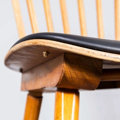 Chaise de salle à manger Baumann Menuet noire tapissée des années 1950 - Lot de dix