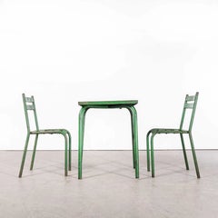 1950's Original French Outdoor Table And Chair Set - Two Chairs