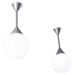 1950's Original French Tabac Opal Glass Lights - Pair - 958