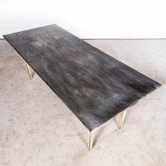 1950's Original French Farmhouse  Zinc Top Dining Table